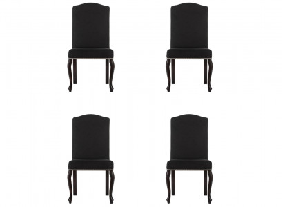 4x Sada polstrových křesel designu s potahem, textilní sedadla kompletní set